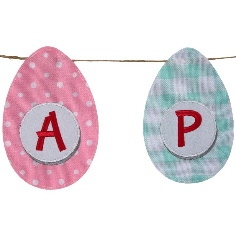 Northlight 70" Pastel Checkered and Striped "Happy Easter" Hanging Banner, 4 of 7