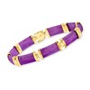 Ross-Simons Purple Jade Chinese Symbol Bracelet in 18kt Gold Over Sterling - 3 of 4