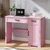 Fredees Vanity Desk: Flip Top Mirror, Drawers, Storage Cabinet, Bedroom Makeup Table, Wood Home Office Desk - 3 of 4