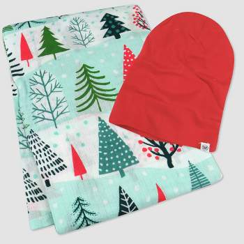 Honest Baby Organic Swaddle Blanket + Beanie Gift Set - 2pk