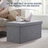 Ornavo Home Foldable Tufted Linen 30" Inch Bench Storage Ottoman - 3 of 4