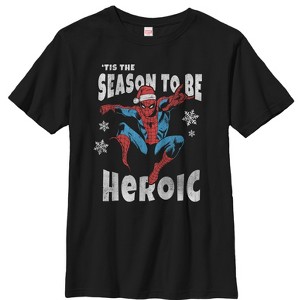 Boy's Marvel Christmas Spider-Man Heroic Season T-Shirt - 1 of 4