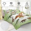 Boersma Super Soft Fade Resistant Microfiber Dinosaur Bedding Set, All Season Green Dinosaur Family Print Pattern Comforter Set with 2 Pillow Cases - 3 of 4