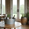 Royal Hampton Embossed Design Oval Shape Galvanized with Side Handles Steel Tub, Small - 2 of 4