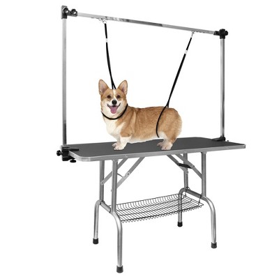 LOVMOR Dog Grooming Table,Adjustable Home Pet Grooming Tables with Arm/Noose/Mesh Tray