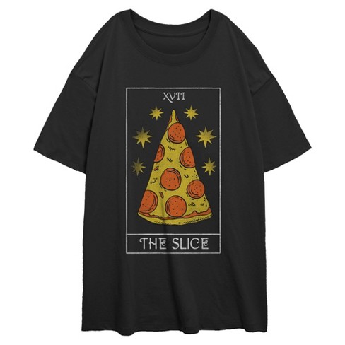 Junior's Lost Gods Pizza The Slice Tarot Card Oversized T-shirt - Black 