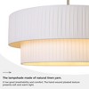 LamQee 3-Light Modern Drum Chandelier 2-Tier Semi-Flush Mount Pendant Light Fixtures with Fabric Lampshades - 3 of 4