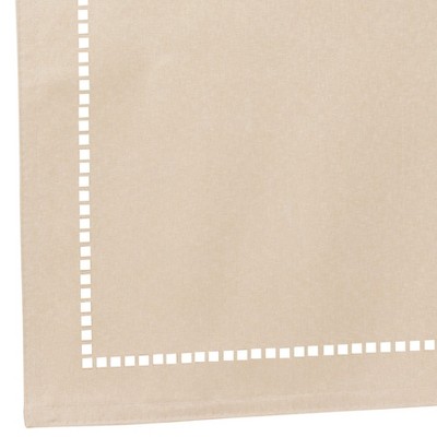 Beige Polyester Laser-Cut Hemstitch Table Runner