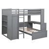 NicBex Full over Twin Bunk Bed Loft Bed with Desk Pine Bed Frame with Shelves, Drawers, Wardrobe, Ladder and Guardrail, No Box Spring Required - 3 of 4
