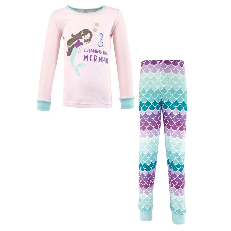 Hudson Baby Girl Cotton Pajama Set, Mermaid, 1 of 5