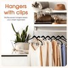 VECELO 20 pk Plastic Hanger Non Slip Clothes Hangers with Metal Clips and 1 Magic Hangers & 2 Tie Rack - 4 of 4