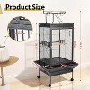 Large 64.4" Metal Parrot Cage,Heavy-Duty Aviary w/ Acrylic Door, Perches, Stainless Steel Bowls, 360° Wheels – for Macaws, Cockatoos, African Greys - 2 of 4