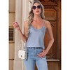 INSPIRE CHIC Women's 2 Pcs Satin Camisole Silky Pajama Tank Tops V Neck Soft Spaghetti Strap Loose Basic Sleepwear - 3 of 4