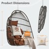 Gulches Brown PE Rattan Egg Swing Chair Foldable Outdoor Hanging Chair with Washable Cushion, Stainless Steel Suspension Kit, 270lbs Capacity - 3 of 4