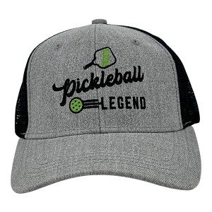 Pickleball Legend Hat Funny Sarcastic Pickle Ball Lovers Graphic Novelty Cap - Crazy Dog Hat for Pickleball Fans Trucker Grey Standard - 1 of 4