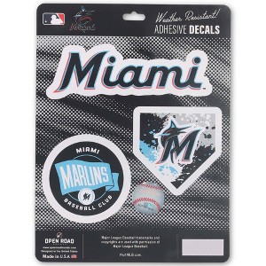 MLB Miami Marlins Sticker Decal - 3pk - 1 of 4