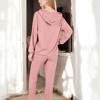Anna-Kaci Lounge Women's Waffle Knit Hoodie Lounge Set with Front Pocket and Relaxed Fit Pants - 2 of 4