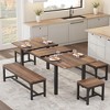 63-inch Expandable Dining Table Set for 4¨C8 with 2 Benches & 2 Stools, Space-Saving Wooden Kitchen & Dining Room Table Set for Small Spaces - 3 of 4