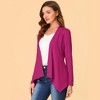 INSPIRE CHIC Women's Long Sleeves Open Front Asymmetric Hem Lightweight Cardigan - 3 of 4