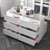 Famapy Shoe Cabinet White Multifunctional Composite 9 Drawer Storage Cabinet Comes with Seat and Cushions - 2 of 4