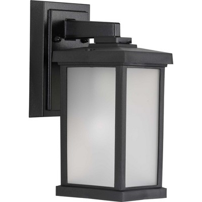 Trafford Black Dimmable Outdoor Wall Lantern with Frosted Shade