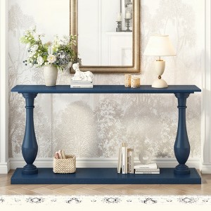 KIGFTSOD Vintage Sofa Table Console Table with Luxurious Pine Veneer and Elegance Vase-Leg Design for Living Room Study Room Entryway Bedroom - 1 of 4
