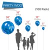 PartyWoo Balloons Metallic Blue Chrome 36 18 12 10 5 Inch 100 pcs - 2 of 4