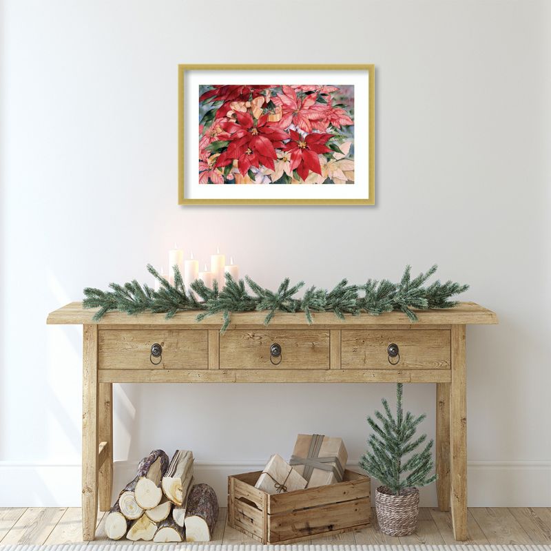 Amanti Art Poinsettia by Kathleen Parr McKenna Wood Framed Wall Art Print 25 in. x 18 in., 5 of 6