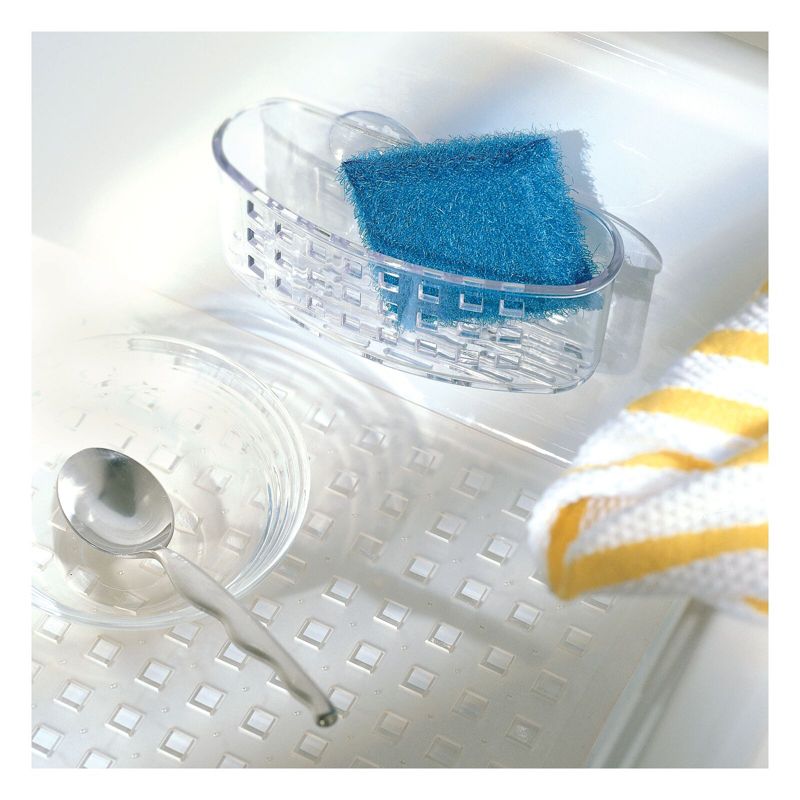 mDesign Plastic Suction Shower Caddy Storage Basket - Soap/Sponge Holder, 3 of 7