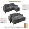 Sleeper Sofa,Pull Out Couch Bed with 1 USB-A & 1 Type-C & Cup Holders,L-Shaped Sectional Couch with Storage Chaise, 2 in 1 Sofa Bed for Living Room - 3 of 4