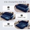AENKYO 3-in-1 Convertible King Size Sleeper Sofa, 93.7" Velvet Chesterfield Pull Out Bed with Nailhead Trim & Rolled Arms for Living Room - 4 of 4