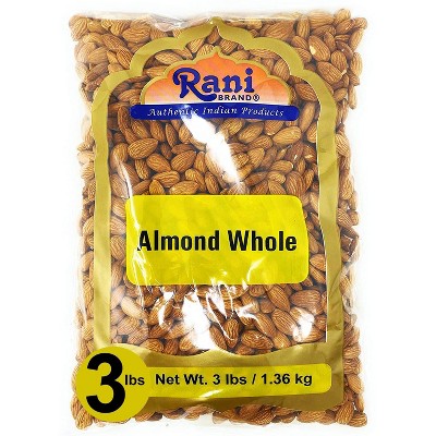 Almonds, Raw Whole With Skin - 48oz (3lbs) 1.36kg - Rani Brand 