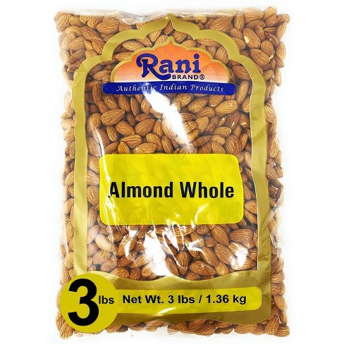 Almonds, Raw Whole With Skin - 48oz (3lbs) 1.36kg - Rani Brand ...