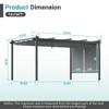 Aoodor Outdoor Pergola 12'x16' Aluminum Patio Pergola with Adjustable Sun Shade Cover and Retractable Canopy - 3 of 4