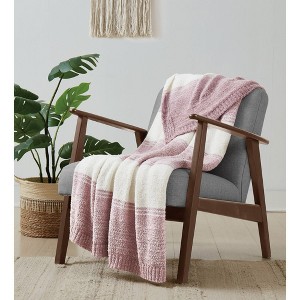 Brooklyn Loom 50"x70" Feathered Throw Ombre Pink - 1 of 4