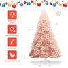 Tangkula 7ft Pink Artificial Christmas Tree 937 Hinged tips w/ Metal Stand Holiday Season - 4 of 4