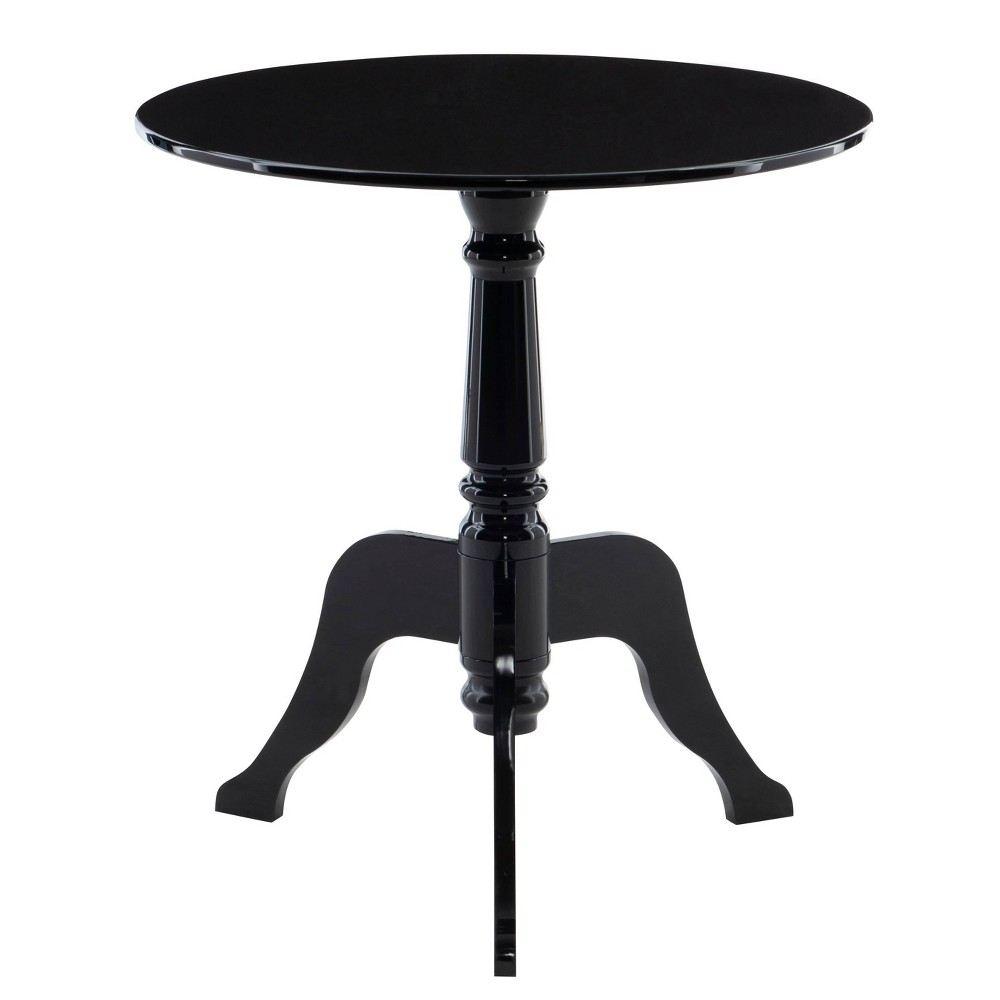 Photos - Coffee Table Linon Acrylic Curvy Legs Glam End Table Black  