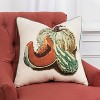 20"x20" Oversize Gourds Poly Filled Square Throw Pillow Green - Rizzy Home: Embroidered, Harvest Decor - 2 of 4