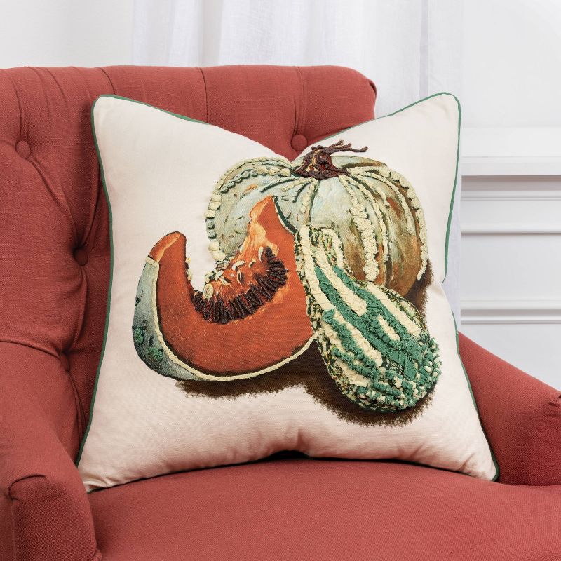 20&#34;x20&#34; Oversize Gourds Poly Filled Square Throw Pillow Green - Rizzy Home, 3 of 9