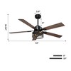 VACZON 52" Black Modern Smart Ceiling Fan with Lights and Remote - 3 of 4