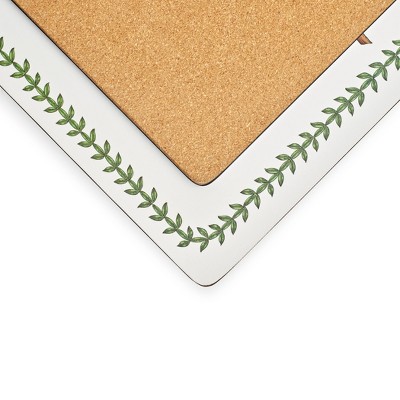 Botanic Garden Floral Hardboard Placemats with Cork Backing, Set of 4
