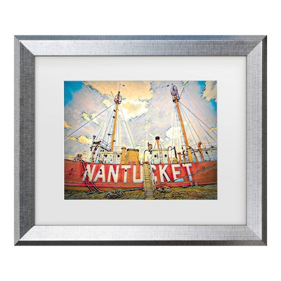 Trademark Fine Art Watson-Hall Nantucket Lightship 2 Boston Matted Framed Art
