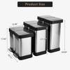 10/13 Gallon Dual Trash and Recycling Bin Fingerprint Proof Stainless Steel Kitchen Garbage Can with Double Lid - 2 of 4