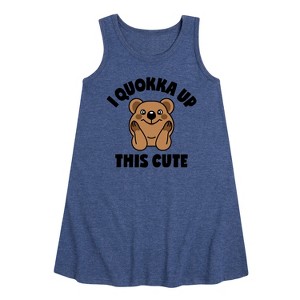 Girls' - Instant Message - I Quokka Up This Cute Graphic Sleeveless Aline Dress - 1 of 4