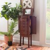 Francesca Traditional Wood 6 Lined Drawer Jewelry Armoire Merlot Brown - Powell - 2 of 4