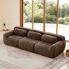 AENKYO 114" Oversized 3-Seater Sectional Sofa, Convertible Sleeper - No Assembly Required for Living Room Sofa, Chocolate - 3 of 4