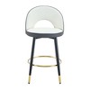 PAGED Modern Swivel PU Leather Bar Stools (Set of 2), Counter Height Stools with Backs & Black Metal Legs for Pub/Dining Room/Office - 2 of 4