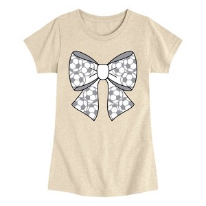 Girls' - Instant Message - Soccer Bow Fitted Short Sleeve Graphic T-Shirt - 1 of 4