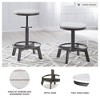 Signature Design by Ashley Torjin Adjustable Counter Height Bar Stools Set of 2, Vintage White Backless Swivel Stools with Metal Base - 3 of 4