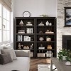 5 Tier Bookcase, Farmhouse Book Shelf with Storage, 71" Book Case Wooden 5 Shelf Bookcase for Home Office, Living Room-Oak - 3 of 4